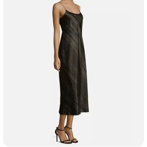 Vince hazy plaid midi silk slip dress - XS